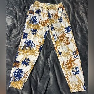 Fresh Blue and Gold Graphic Joggers
